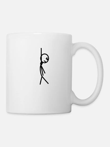 Stick figure potence design Depri tendance cadeau - Mug blanc - blanc