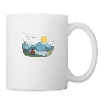 View of mountains, lakes and peaks - Mug - white - Right