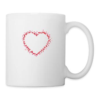 Personalisierbar kleine Herzen - Tasse - Weiß - Rechts