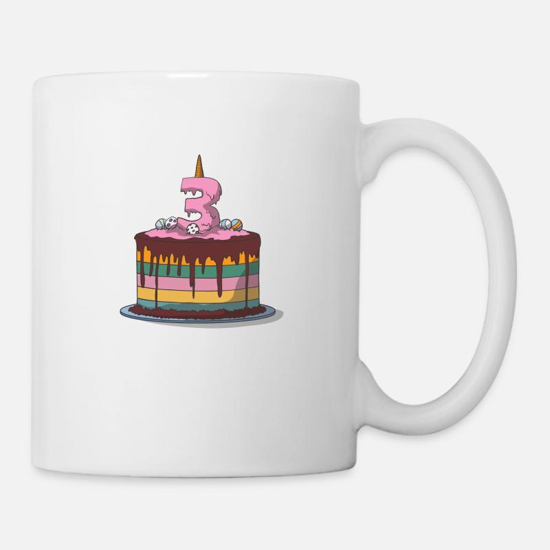 Geburtstagstorte Kindergeburtstag 3. Geburtstag - Tasse - Weiß