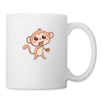 Monkey Wildlife Fantasy Hunger Cookies Gift Baby - Mug - white - Right