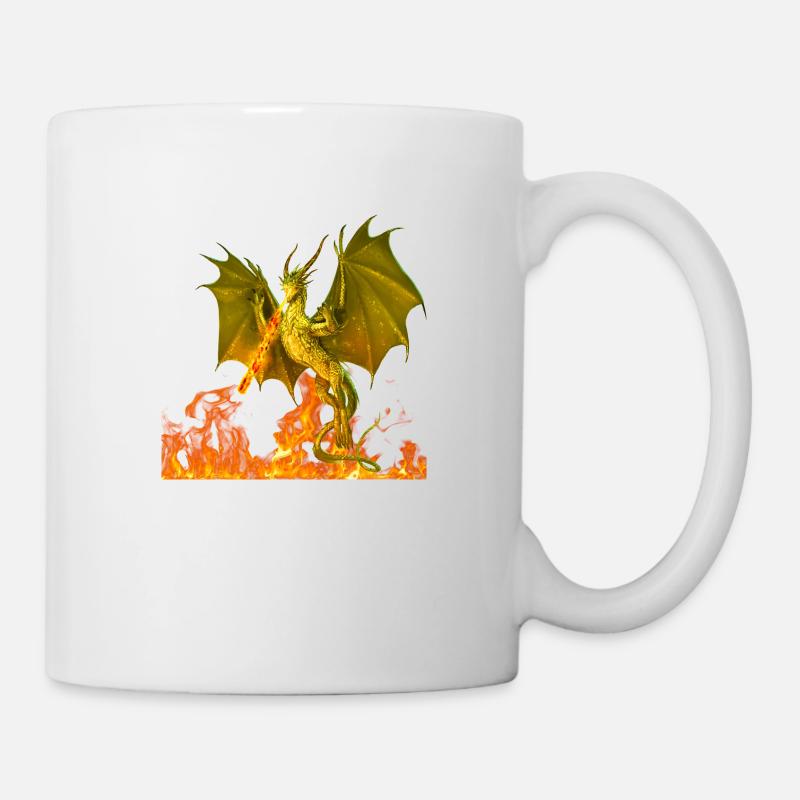 Drachenfeuer Feuer - Tasse - Weiß