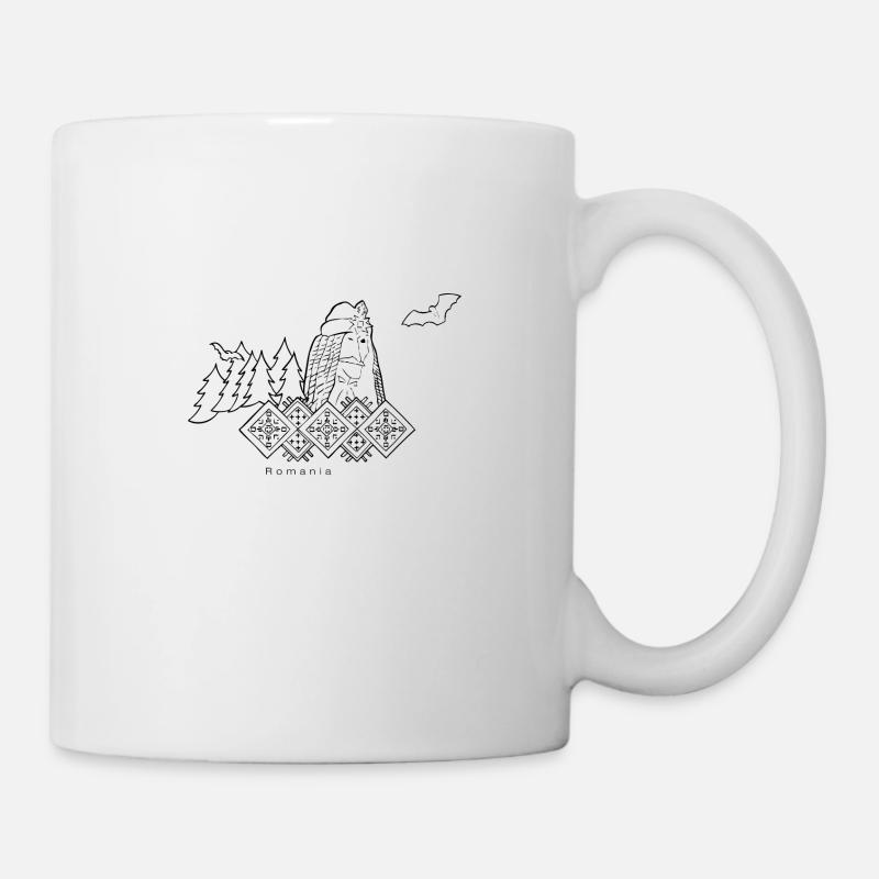 Voyage en Roumanie, noir - Mug blanc - blanc