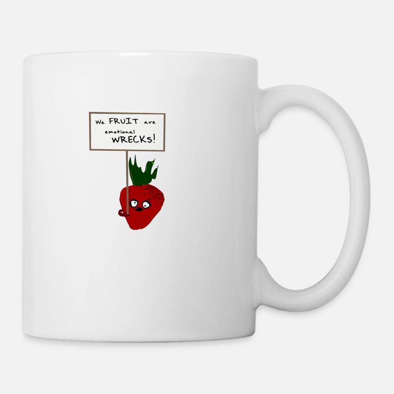 Erdbeer-protestierende Veganer - Tasse - Weiß