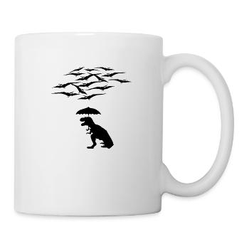 Trex vs the pterodactyls - Mug - white - Right