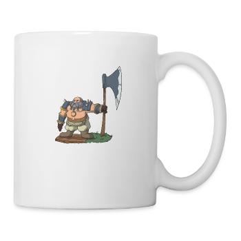 Tabletop Rollenspiel Figur Zwerg mit Axt - Tasse - Weiß - Rechts