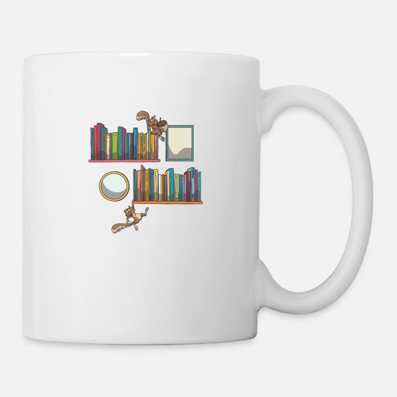 Bücherregal Buch Bücher Eichhörnchen - Tasse - Weiß
