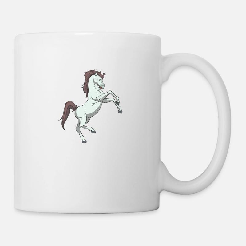 Le cheval se cabre - Mug blanc - blanc