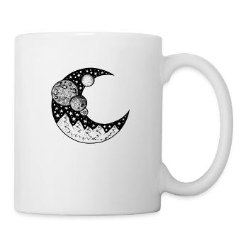 Lune Planète étoiles montagnes Extérieur Image Aventure - Mug blanc - blanc - Droite