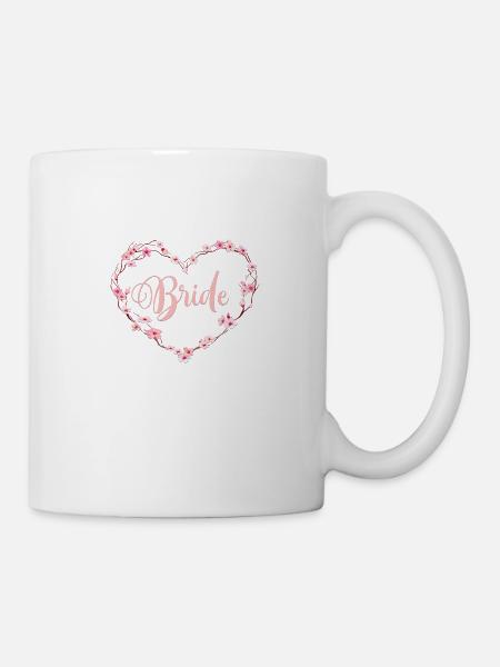Kirschblüten Herz Team Bride 1 - Tasse - Weiß