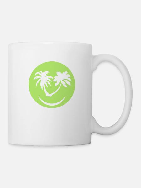 palmier smiley sourire - Mug blanc - blanc