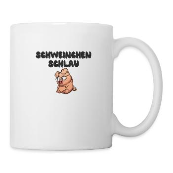 Schweinchen Schlau - Tasse - Weiß - Rechts