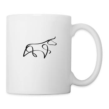 One line bull black - Mug - white - Right