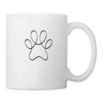 One line paw black - Mug - white - Right