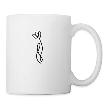 One line tulip black - Mug - white - Right