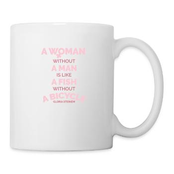 Féministe Une femme sans homme est comme un poisson - Mug blanc - blanc - Droite