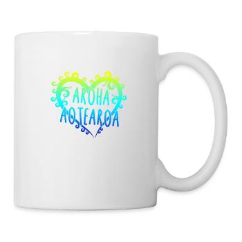 Maori Aroha Aotearoa Siver Remote Heart Gift Idea - Mug - white - Right