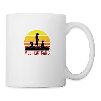 Meerkat Gang Animal Lover Vintage Gift T-Shirt - Mug - white - Right
