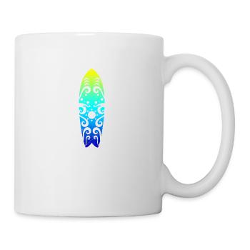 Maori Surfboard Sonne Wellen Tribal Tattoo Gift - Tasse - Weiß - Rechts