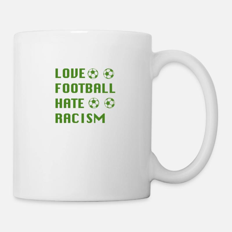 Love Football Hate Racism green - Mug - white