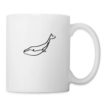 One line whale black - Mug - white - Right