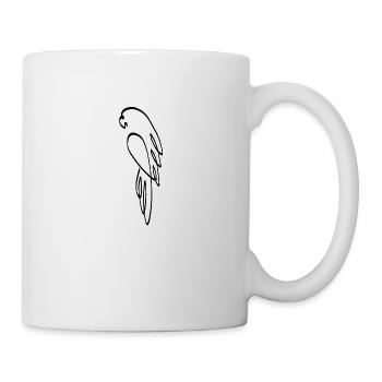 One line parrot black - Mug - white - Right