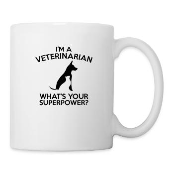JE SUIS UN VÉTÉRINAIRE QUEL EST VOTRE SUPERPUISSANCE B - Mug blanc - blanc - Droite