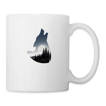 Wolf silhouette - Mug - white - Right