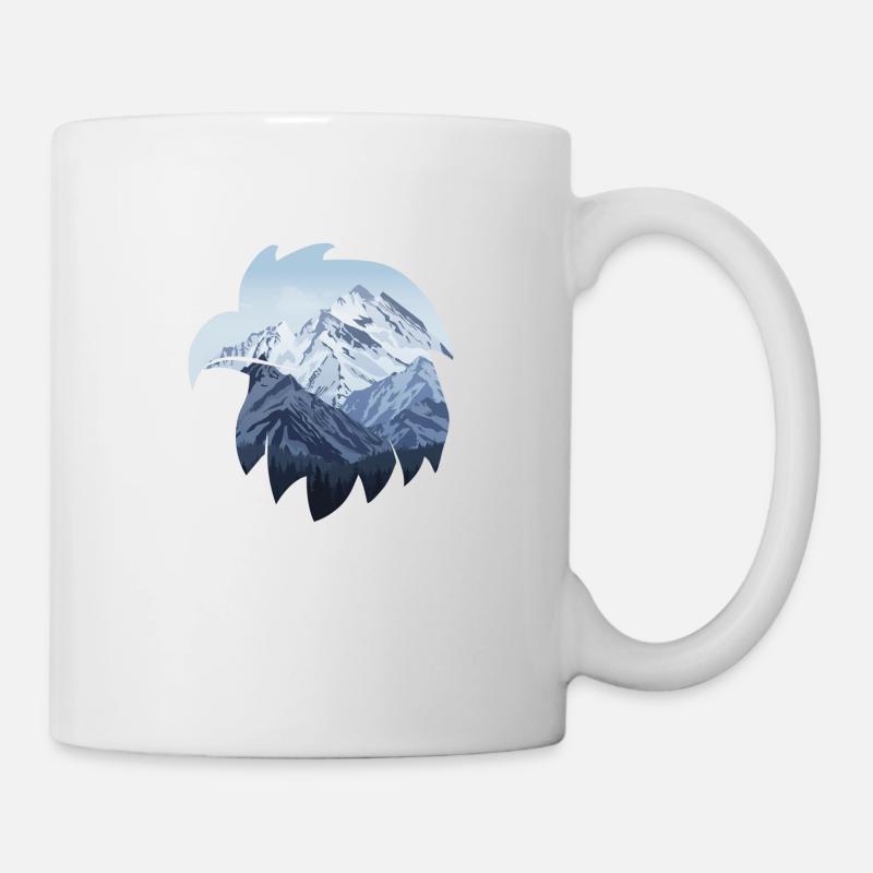Eagle and snow-capped mountains - Mug - white