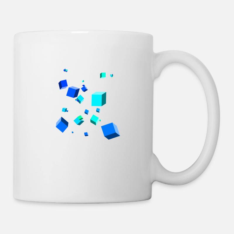 3D-Würfel - Tasse - Weiß