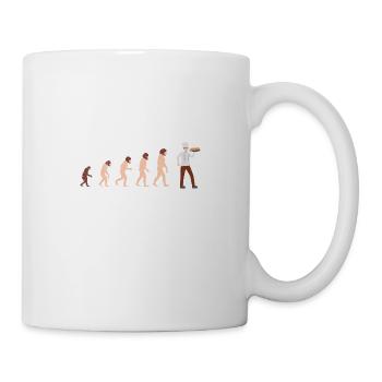 Evolution Chef Koch Lustige Geschenkidee - Tasse - Weiß - Rechts
