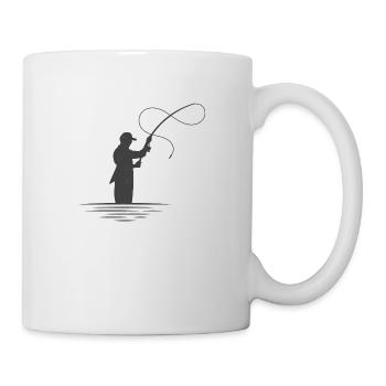 Pêche à la mouche - Mug blanc - blanc - Droite