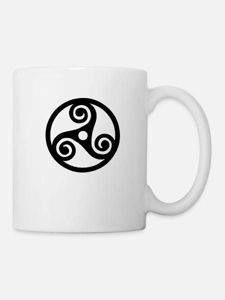 Bretonische Triskell-Symbol-Emblemregion - Tasse - Weiß