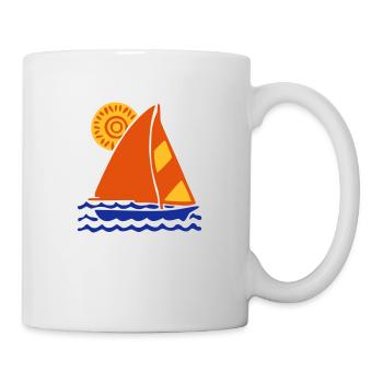 sun sea sailing vacation - Mug - white - Right