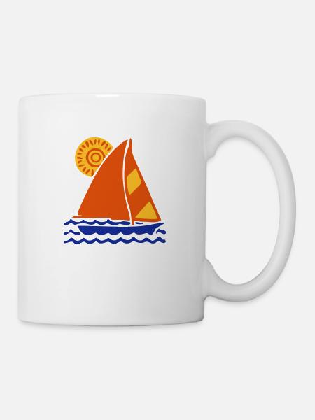 Sonnenmeer Segelurlaub - Tasse - Weiß
