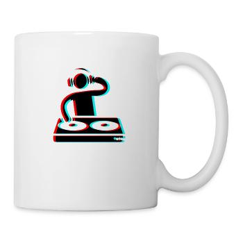 Techno Dj 3d Electro Red Blue tik tok edm - Mug - white - Right