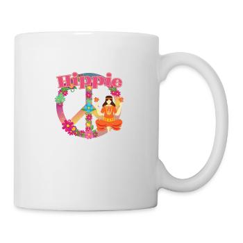 Hippie outfit | Hippies 60s peace gift ideas - Mug - white - Right