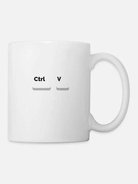 Couples Ctrl + V jumeaux cadeau père et fils - Mug blanc - blanc