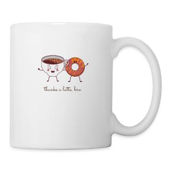 danke ein latte bro lustiger donut kaffee - Tasse - Weiß - Rechts