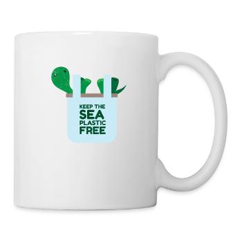 Plastikfrei Keep the Sea Plastic Free Geschenkidee - Tasse - Weiß - Rechts