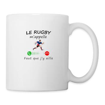 Le rugby m'appelle - Mug blanc - blanc - Droite