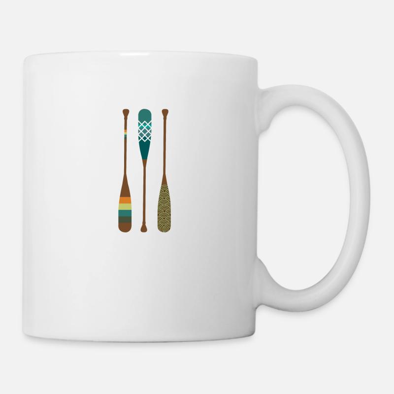 Drei Paddel Bunte Kanu Fan Geschenkidee - Tasse - Weiß