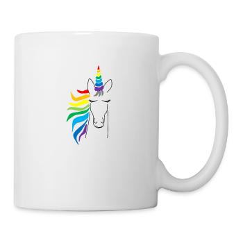 Unicorn unicorn face, eyes closed - Mug - white - Right