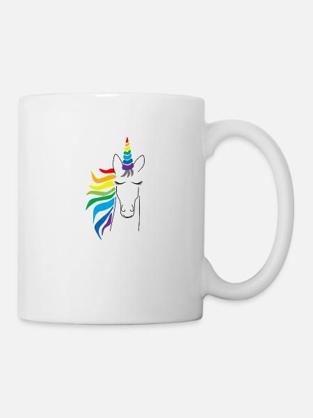 Licorne visage de licorne, yeux fermés - Mug blanc - blanc