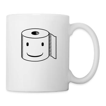 Witzige Klopapierrolle / cute toilet roll (1c) - Tasse - Weiß - Rechts
