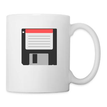 Floppy grau grey Diskette 3 5 - Tasse - Weiß - Rechts