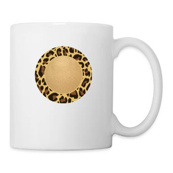 Leopard Motif motif motif cercle cadre nom - Mug blanc - blanc - Droite