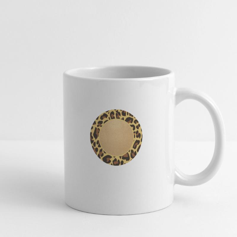 Leopard Pattern Leopard Print Circle Frame Name Mug