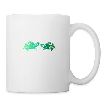 Couple de tortues maories amoureux cadeau vert - Mug blanc - blanc - Droite