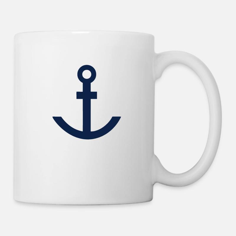 Anker blau - Tasse - Weiß